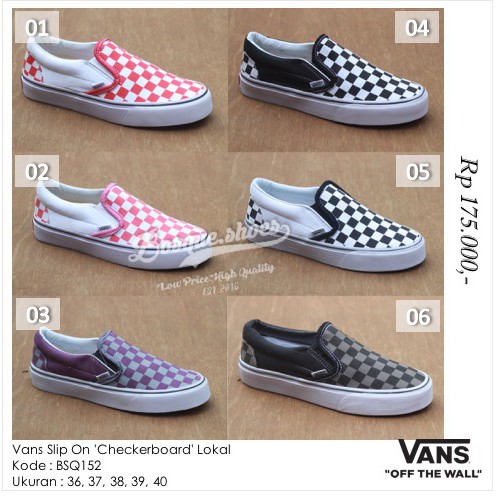 Cari harga vans slip on checkerboard online terbaru 