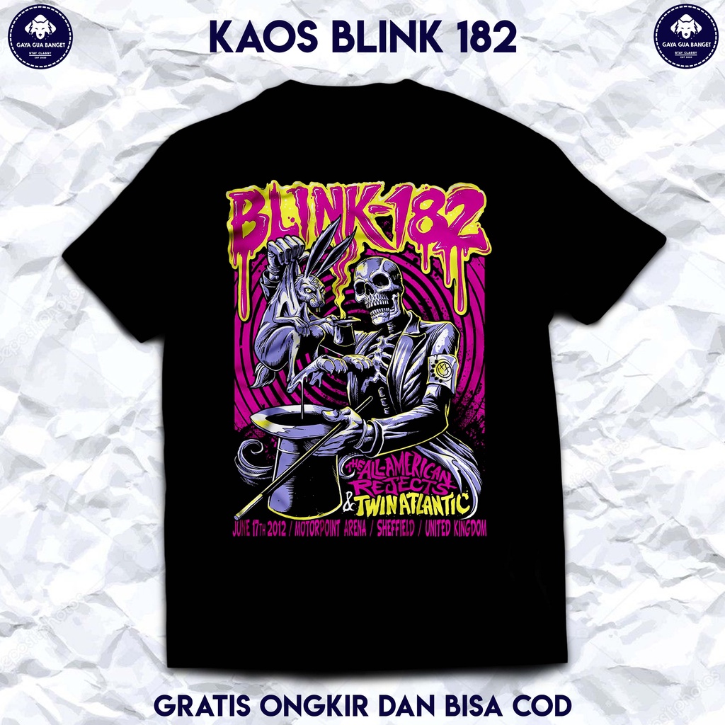 Blink 182 Kaos Musik Band Rock. Kaos Band Blink 182 Original.