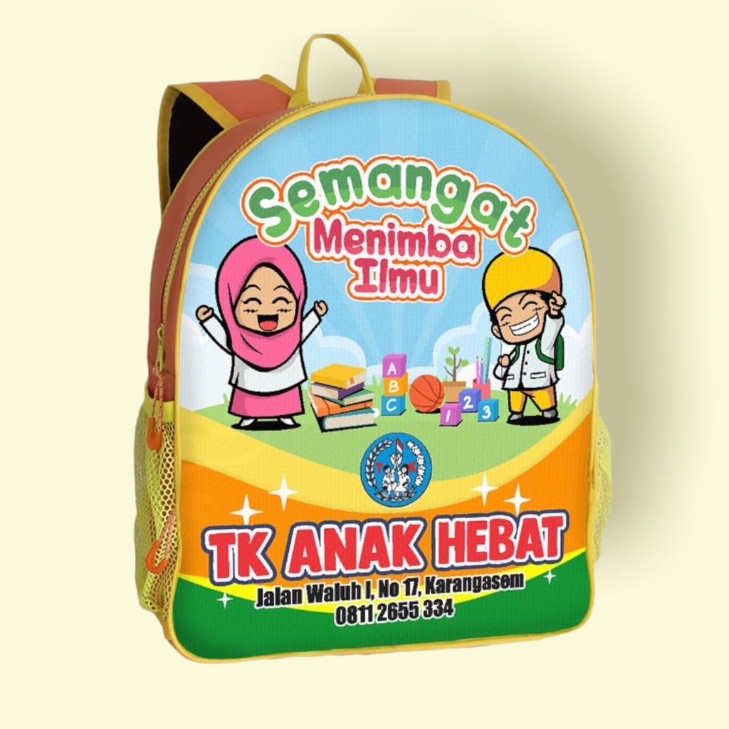 

Tas Anak Custom - Tas Anak PAUD/TK Tema Sekolah Muslim 14 [KidBags Non Kantong] - 1 HARI JADI