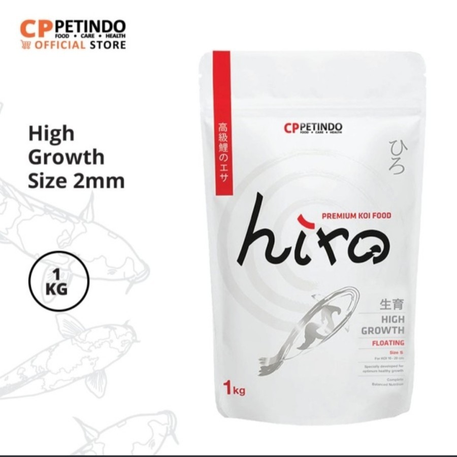 HIRO PREMIUM KOI FOOD HIRO HIGH GROWTH SIZE M 1KG PELET KOI HIRO GROWTH 1KG PAKAN KOI