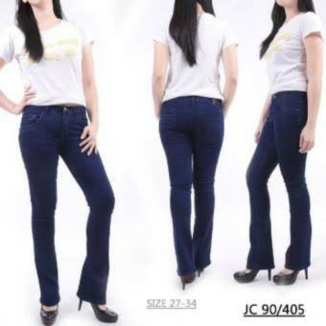 Celana jeans cutbray biru navy