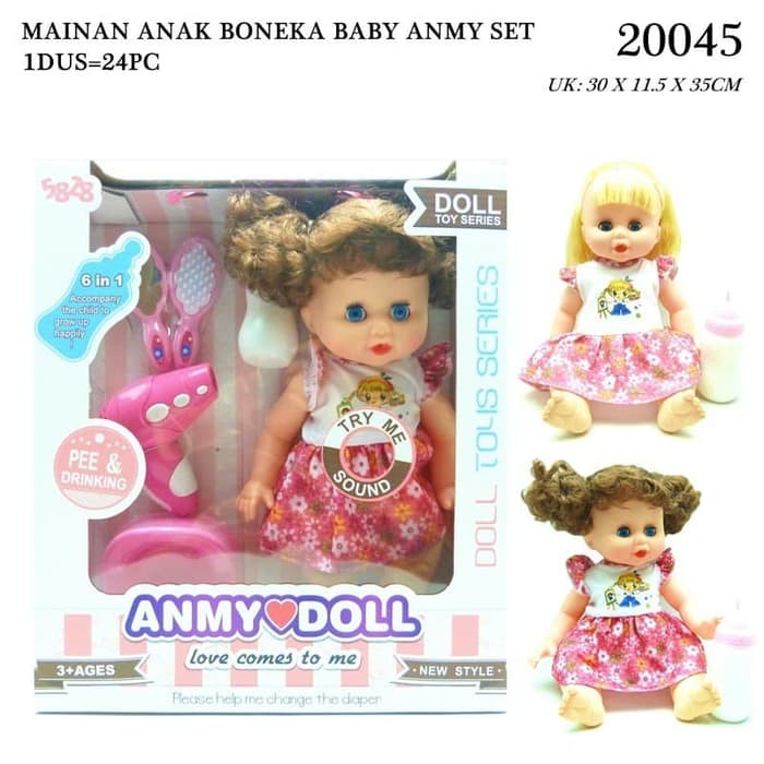 Anmy Doll Baby Boneka  Bayi Alive Pipis Nangis Mainan  Anak 
