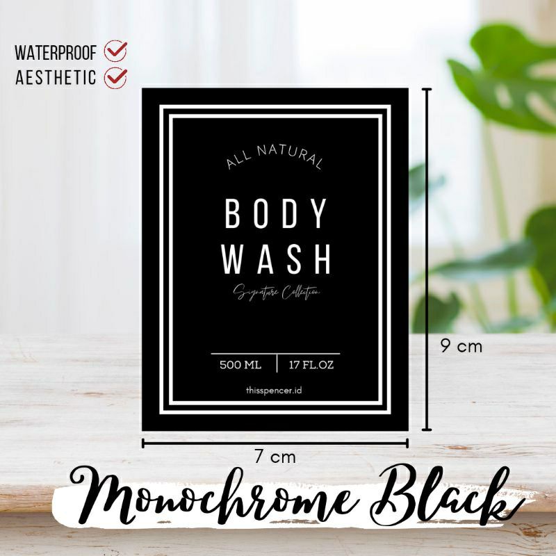 

Sticker Label Sabun Shampoo Conditioner Hand Soap Dish Soap Aesthetic Monochrome Black