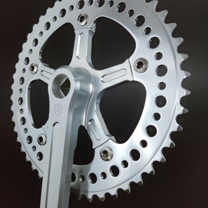 Terbaik Enzo Drillium Crankset Sepeda Chrome Black Edition 48T Bcd 130