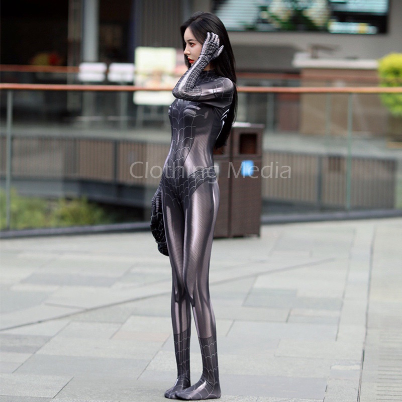 Bodysuit Cosplay Black Cat Symbiote Zentai Suit Black Spider Kostum Superhero