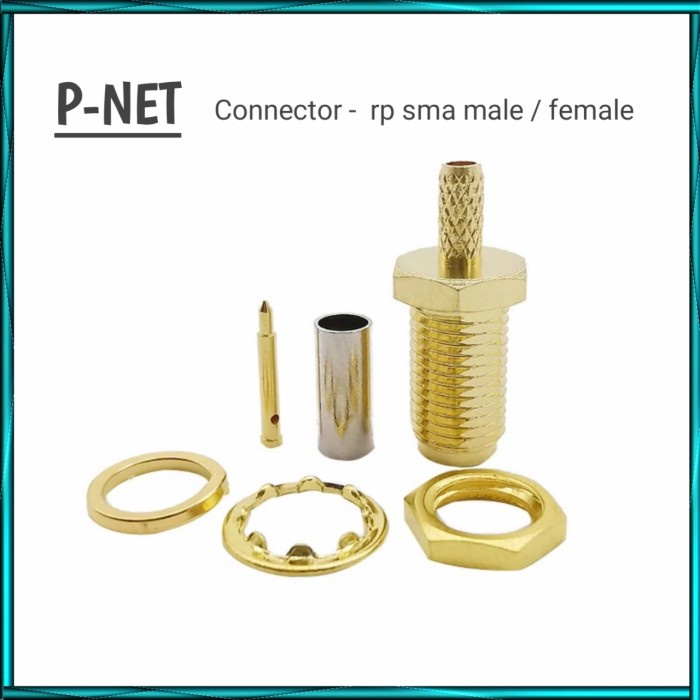 Connector rf crimping rg58 / rg174 rp sma male/female - rpsma female, Connector RG58