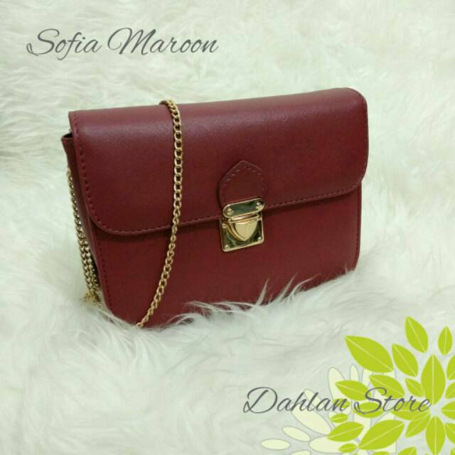 Sofia Maroon | Sale Tas Wanita Kuliah Kerja Pesta Party Kado Special Tas Mini Simple Kekinian
