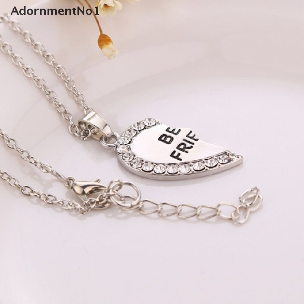 (AdornmentNo1) Kalung Rantai Dengan Liontin Hati Motif Tulisan Best Friend Untuk Wanita