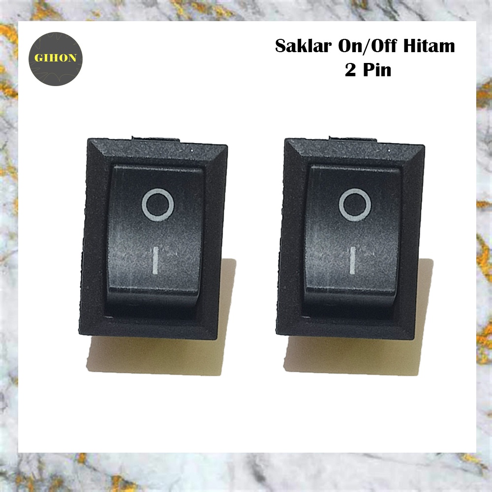 Switch Rocker 2 Pin Kaki Segi Hitam