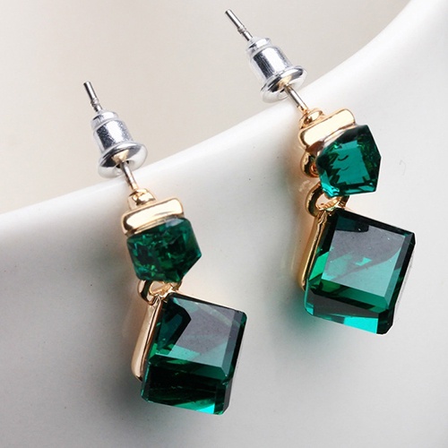 Hu Hu Hu Hu Hu Alat Bantu Pasang Kacamata♡ Anting Stud Liontin Bentuk Kubik Persegi Gaya Korea Untuk Wanita