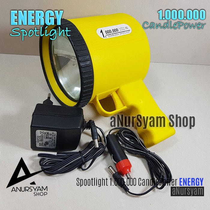 Energy Spotlight 1 000 000 Candle Power Tanpa Aki Senter Halogen Spotlight Shopee Indonesia