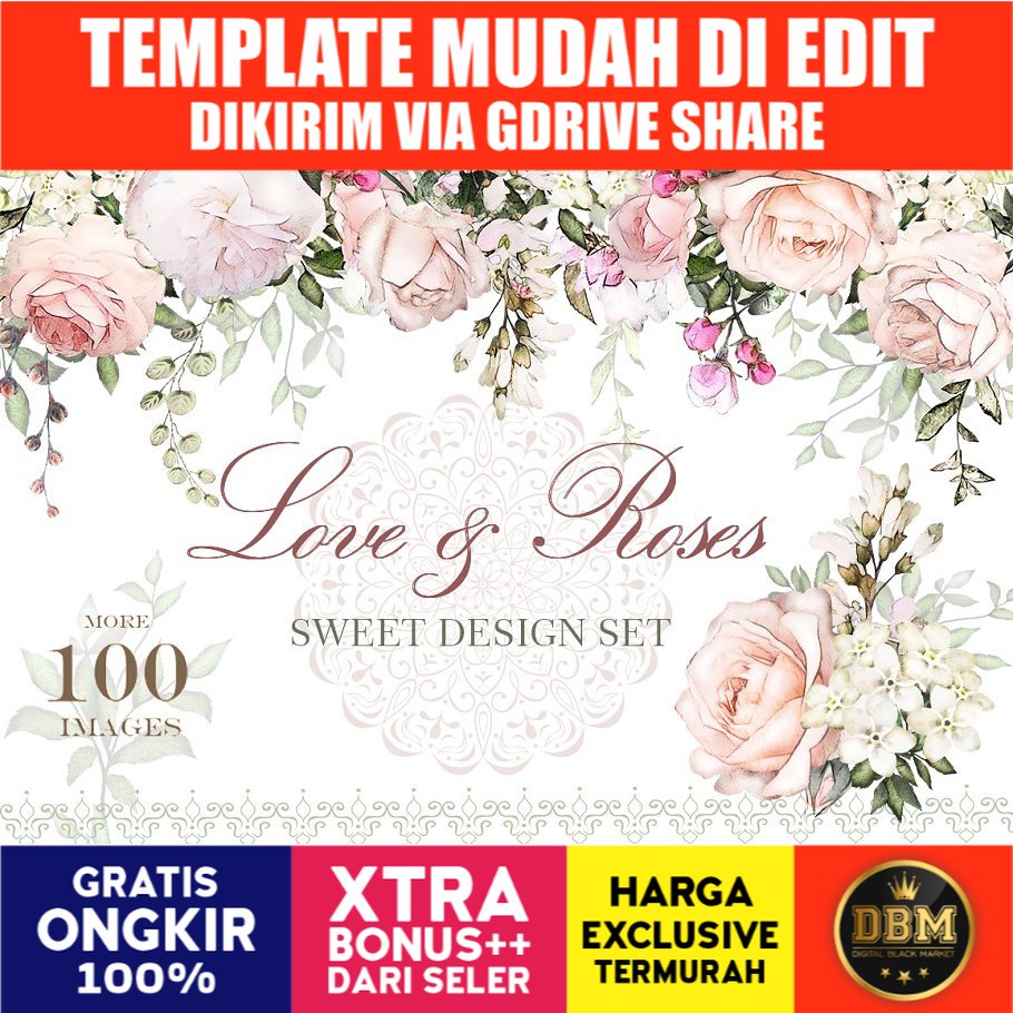 Love And Roses Floral Design Set - JPEG Ultra HD