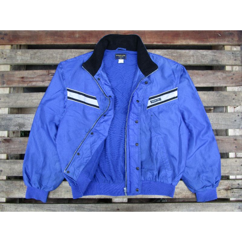 Jaket Winbreaker Vintage Motor Sport Thrift Brand Original WINDYCITY Size L