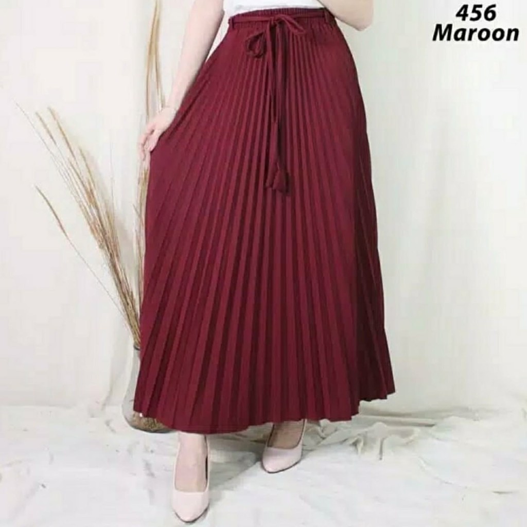 ROK PLISKET TALI LONCENG / ROK PLISKET PREMIUM IMPORT