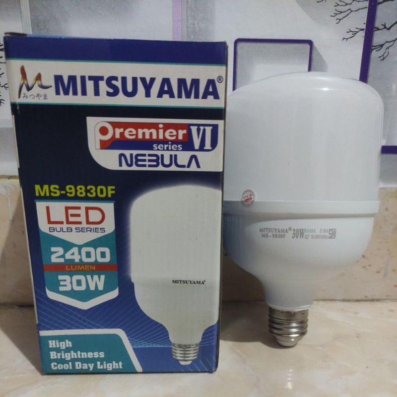 Bohlam lampu LED 30 watt MS 9830F Mitsuyama Nebula Premier SNI series VI 2400 lumes super terang dan hemat energi MURAH BERKUALITAS