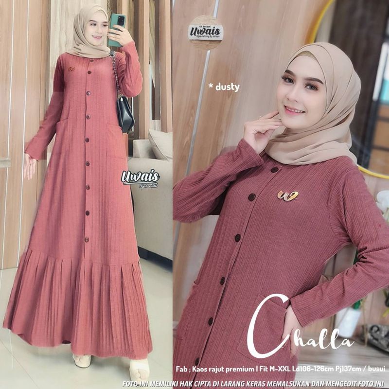 GAMIS CASUAL BAHAN KAOS RAJUT PREMIUM