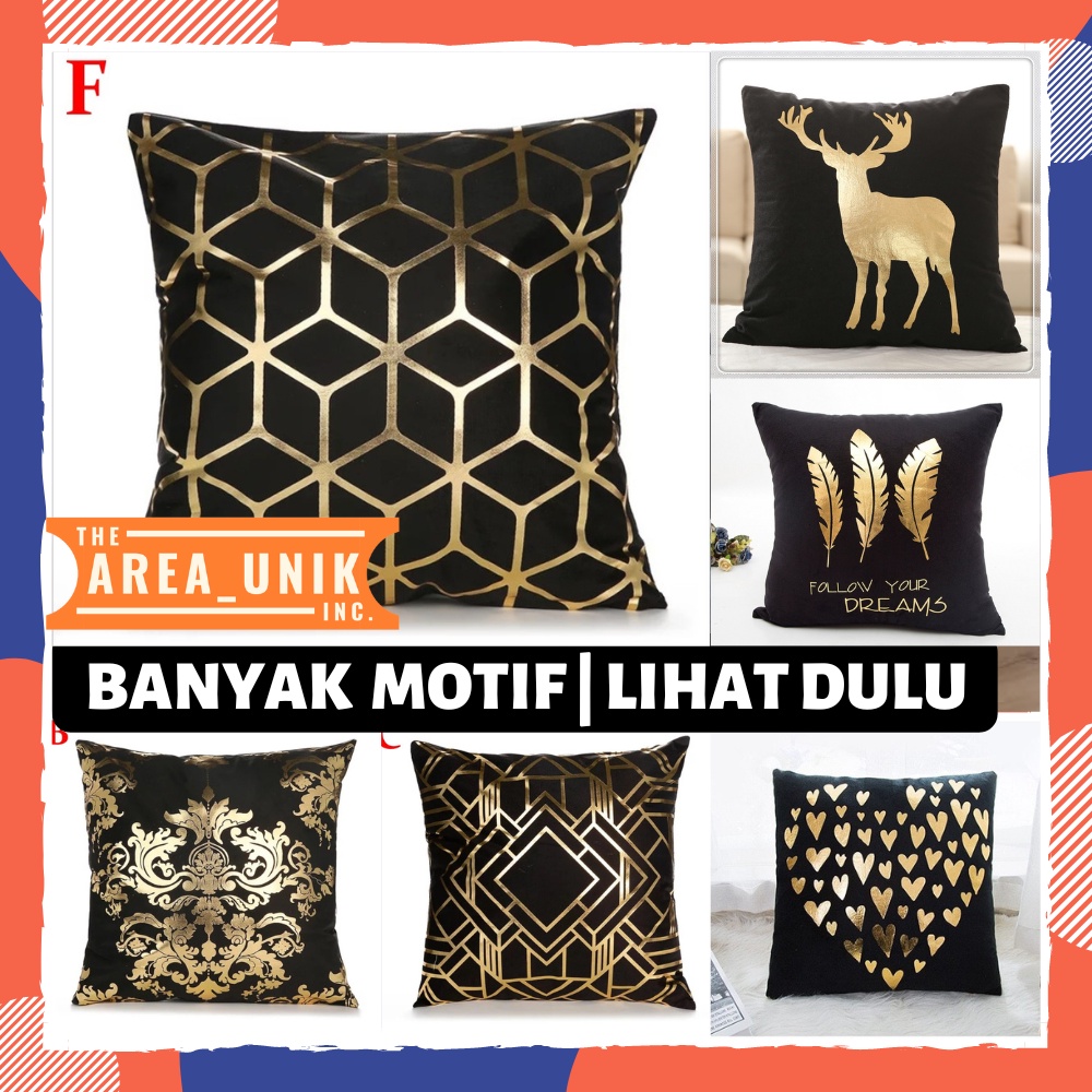 Sarung Sofa Bed Sarban Bantal 45x45 cm Set Premium Mewah Bahan Kain Berudru Motif Modern Minimalis B