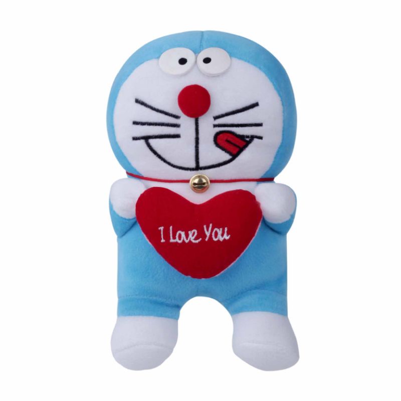 Boneka Doraemon I Love You Biru Berlabel SNI Tinggi 30 cm Bahan Premium | Boneka Cantik Lucu Lembut Ditangan Bahan Velboa Berkualitas