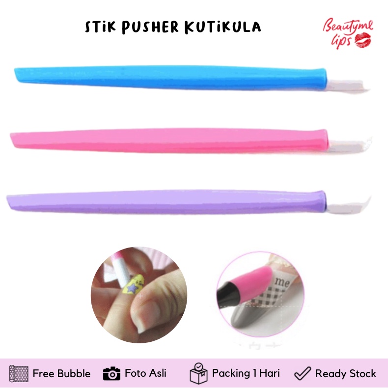 Stik Pusher Kutikula 3 Warna untuk Manicure / Cuticle Pusher Nail Art Tools