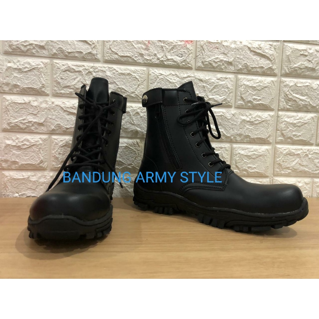 Sepatu PDL Sol Radial karet TNI Polisi safety ujung Besi Pembekalan Berkualitas Murah Bandung SEPATU