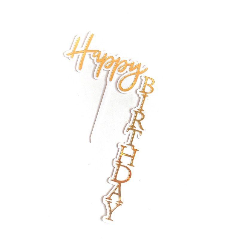 Topper Happy Birthday Gold