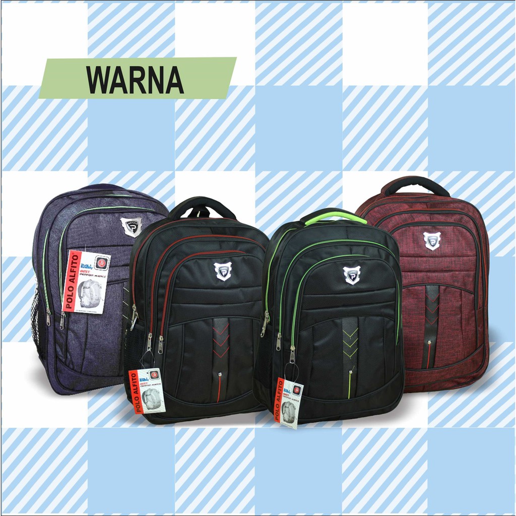 Tas Punggung Polo Alfito Panah Backpack Sekolah SMP SMA Cowok Pria Ransel Laptop Multifungsi Bagus Awet