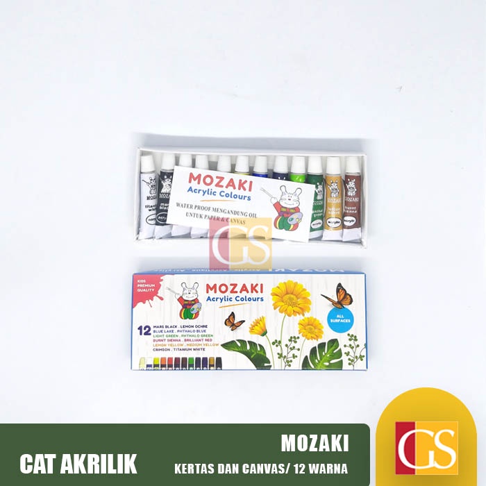 

CAT AKRILIK ACRYLIC COLORS MOZAKI 12 WARNA