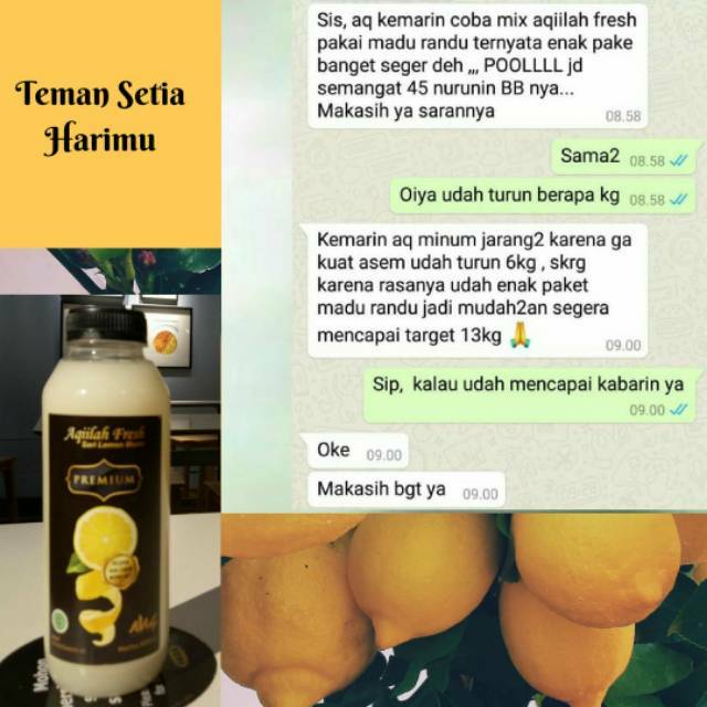 

PREMIUM / ORIGINAL / PELANGSING / MINUMAN KESEHATAN / SARI LEMON MURNI PREMIUM AQIILAH FRESH