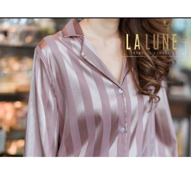 Quality Control✅READY STOCK KEMEJA LALUNE MOTIF MEWAH SALUR ORIGINAL BANGKOK|KD7