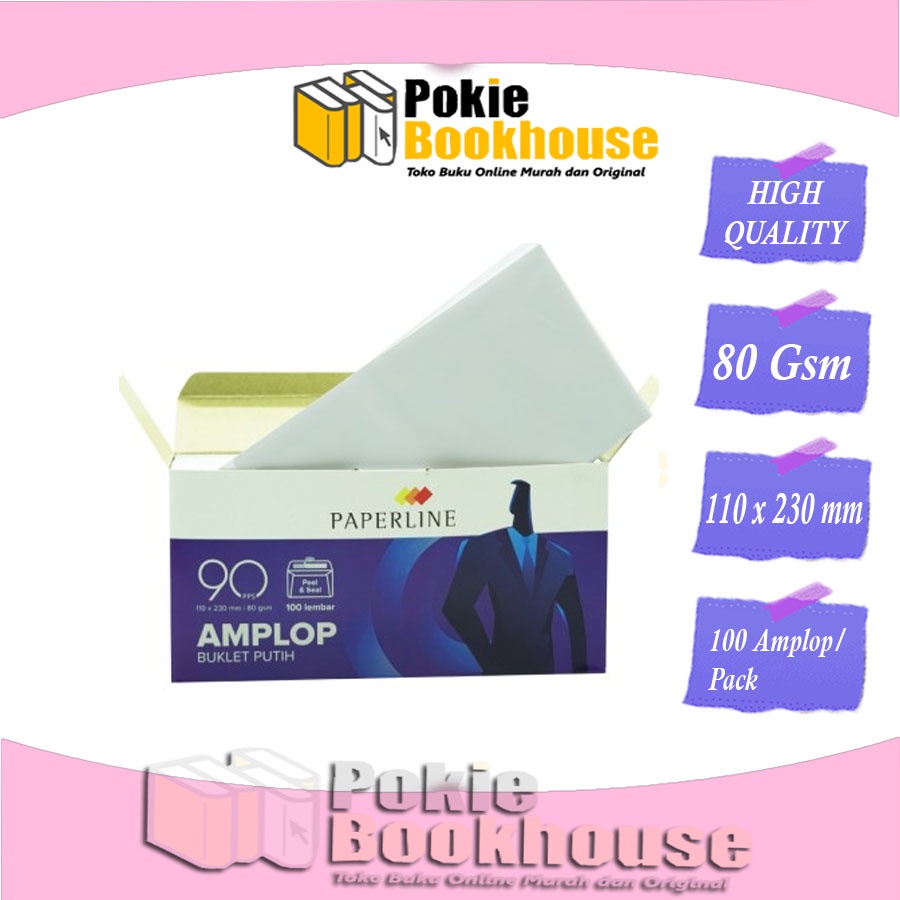 

Amplop DL Putih Polos PAPERLINE 90 isi 100 (110 x 220 mm) 80 Gram Gsm