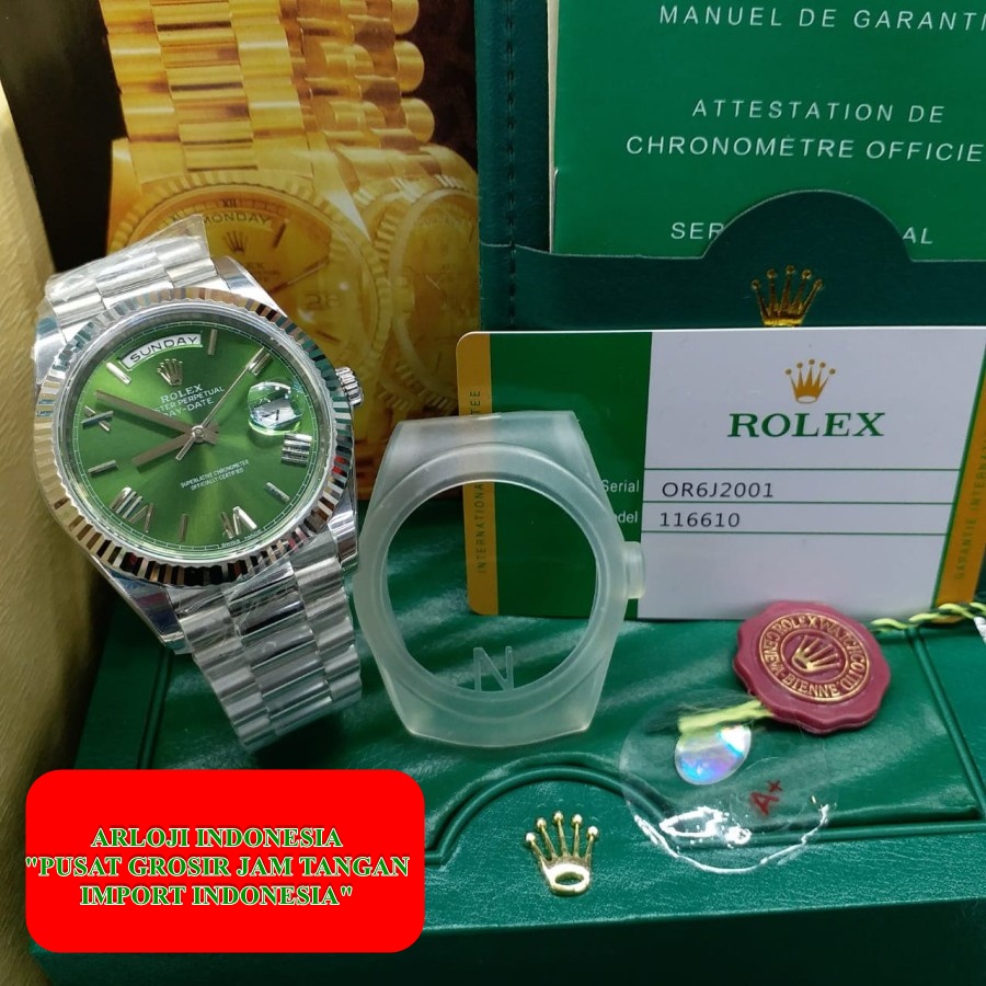 Jam Rolex Oyster Day Date Perpetual Clone Metic Saphire Garansi 1th