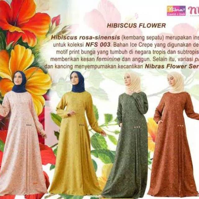 Gamis nibras NFS 003 Merah bata