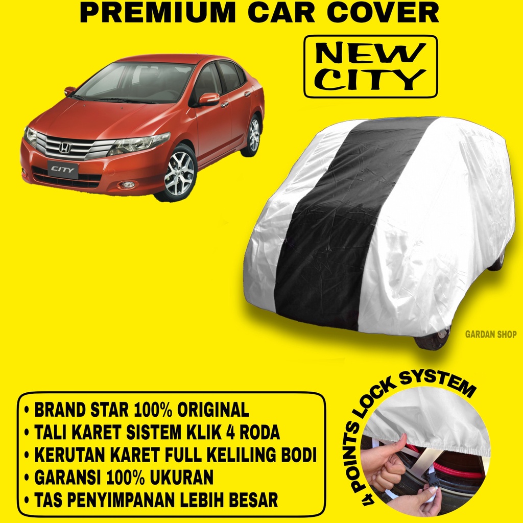 Body Cover NEW CITY SILVER HITAM Penutup Bodi Mobil New City Waterproof PREMIUM