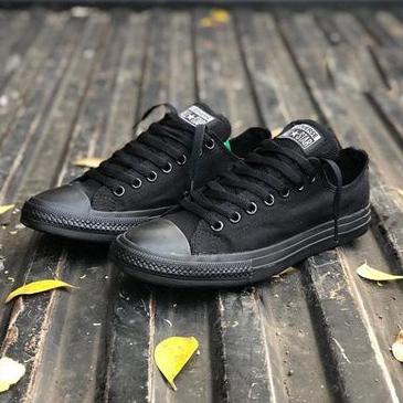 BBA.10Jn22т | SEPATU SEKOLAH CONVERSE ALL STAR PENDEK FULL HITAM POLOS
