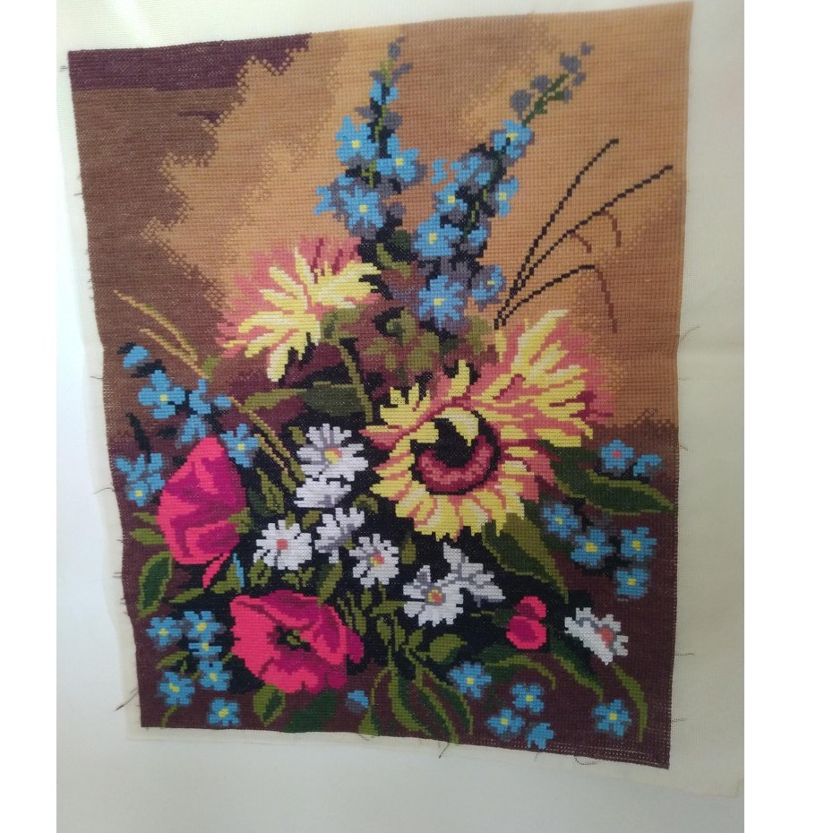 Kruistik /Kristik /Hiasan dinding /Sulam Bunga /Lukisan Bunga Matahari / Cross stitch