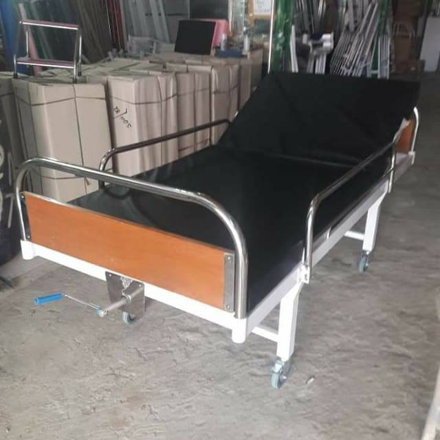 Bed Pasien Tempat Tidur Pasien Ranjang Pasien Tempat Tidur Rumah Sakit POLLYWOOD 1 Crank