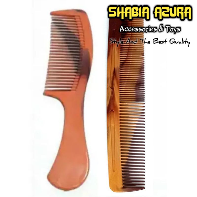 Sisir Top Coklat Besar Lurus | Gagang