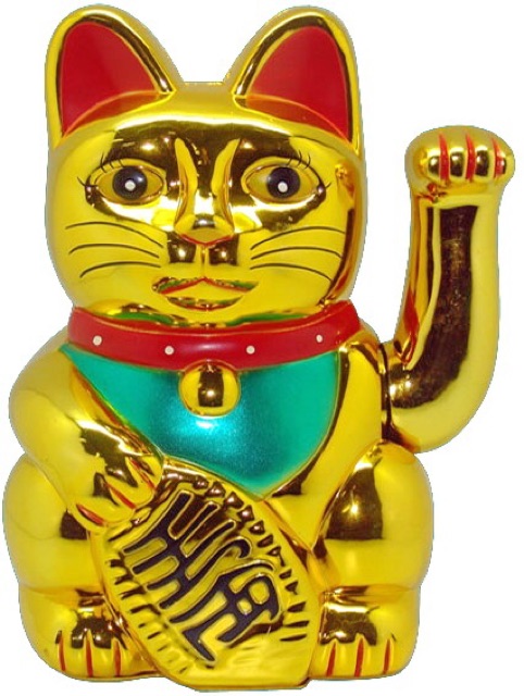 lucky cat/kucing rejeki/kucing maneko baterai 13.5cm