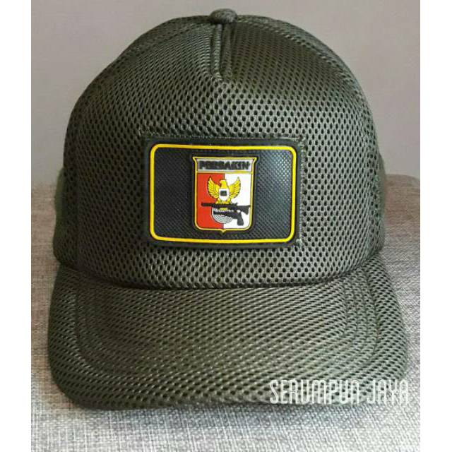 TOPI PERBAKIN ARMY - TOPI PERBAKIN JARING VELCRO HIJAU ARMY