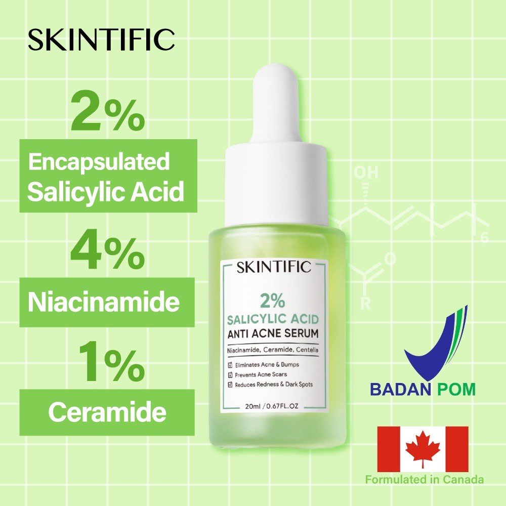 SKINTIFIC 2% Salicylic Acid Anti Acne Serum 20 ml / skintific acne serum / serum jerawat / obat jerawat