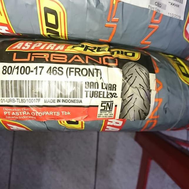 WVF Aspira Premio Urbano  ring 17 ban depan tubeless motor mega pro verza cb150r tiger byson ¯