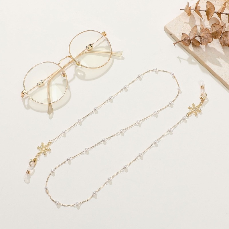 Magic789 Chic Anti-slip Pearl Beaded Glasses Chain Eyewear Holder Mask Lanyard Strap for Women