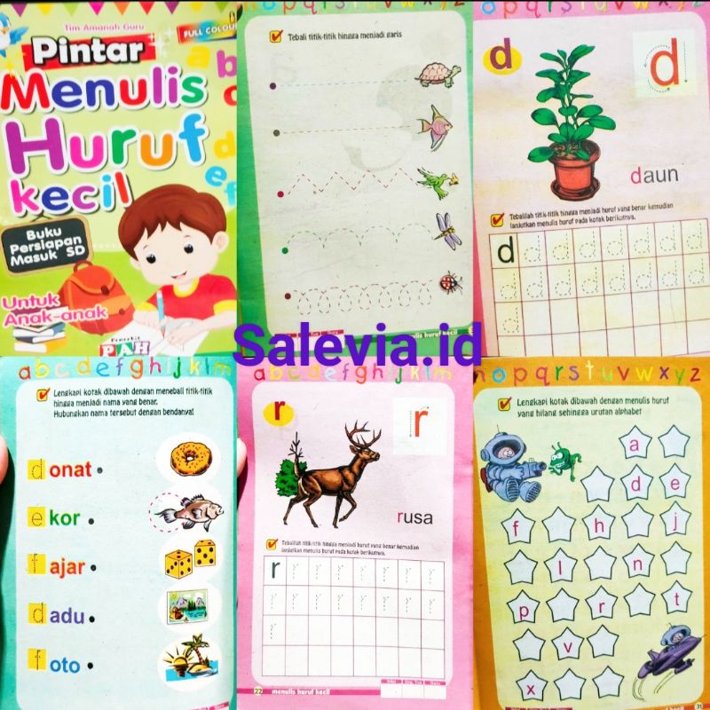 Buku Pintar Menulis Huruf Besar Kecil Berhitung Mat Matematika TK A TK B Alphabet