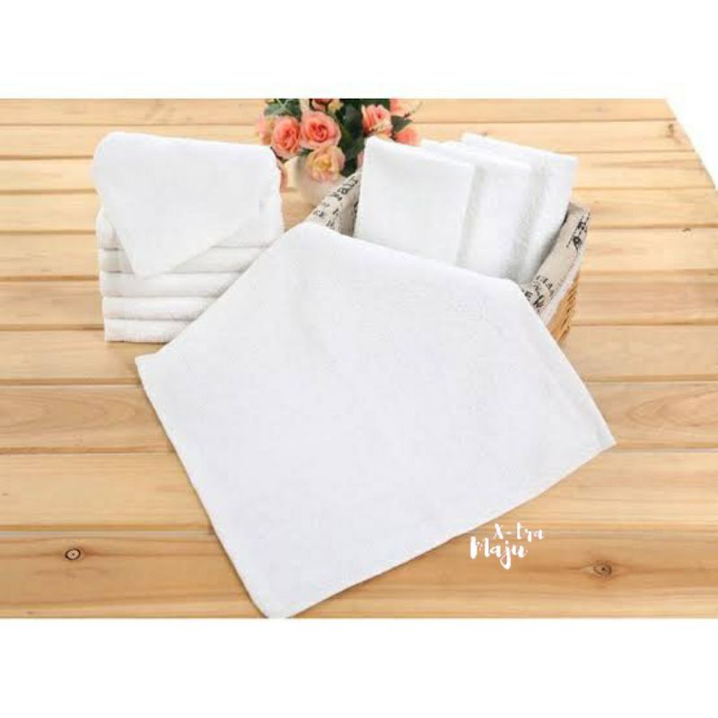 Handuk Muka | Handuk Wajah | Face Towel White Cotton - SAPUTANGAN HANDUK PUTIH