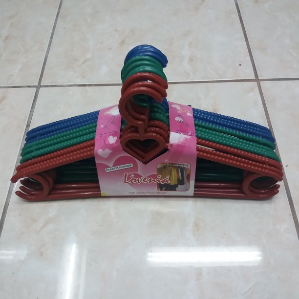 Gantungan Baju WARNA Plastik Lovenia Besar / Plastik Hanger Lovenia
