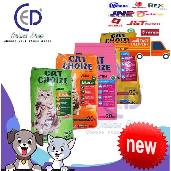 MAKANAN KUCING CAT CHOIZE FRESH PACK ADULT &amp; KITTEN 20KG (GOSENDGRAB)