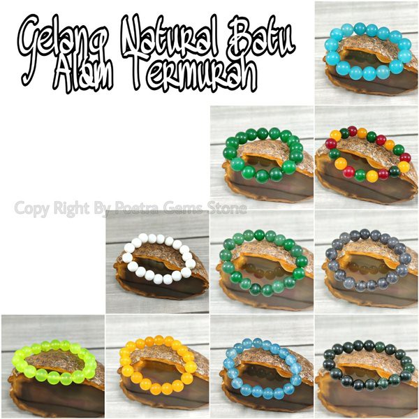 Gelang Natural Batu Giok Alam 10mm Original Termurah