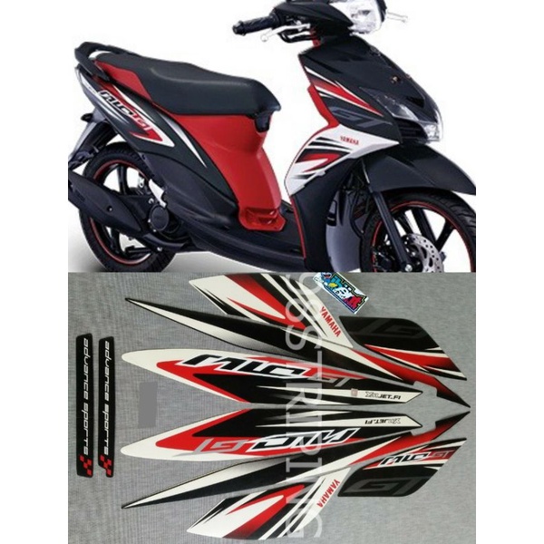 STRIPING MIO GT HITAM TAHUN 2014 STIKER LIS STANDAR ORI YAMAHA