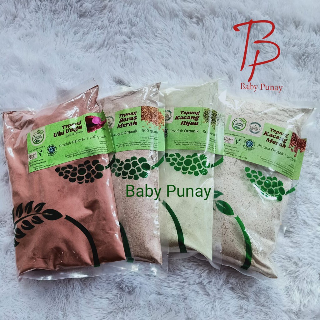 Tepung Organik 500gr MPASI Bayi Bebas Gluten  Beras Merah Kacang Merah  Ubi Ungu Lingkar Organik | Tepung Mpasi Organik | Bubur Bayi | Makanan Bayi