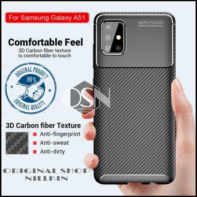 SAMSUNG GALAXY A51 A515 AUTO FOCUS CARBON ORIGINAL SOFT CASE SILICONE